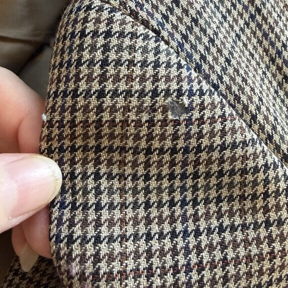 Ralph Lauren Houndstooth Lambswool Brown Tweed Blazer 46R LARP Cosplay Preppy - Picture 8 of 10